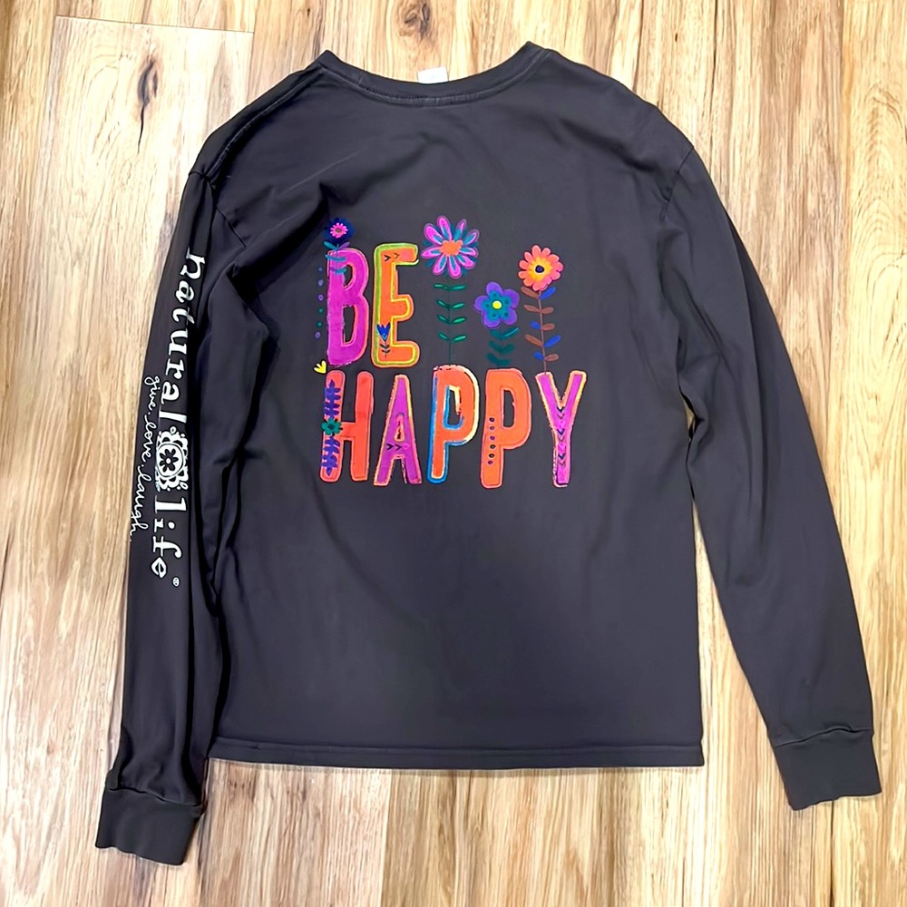 Natural Life Be Happy Long Sleeve Shirt